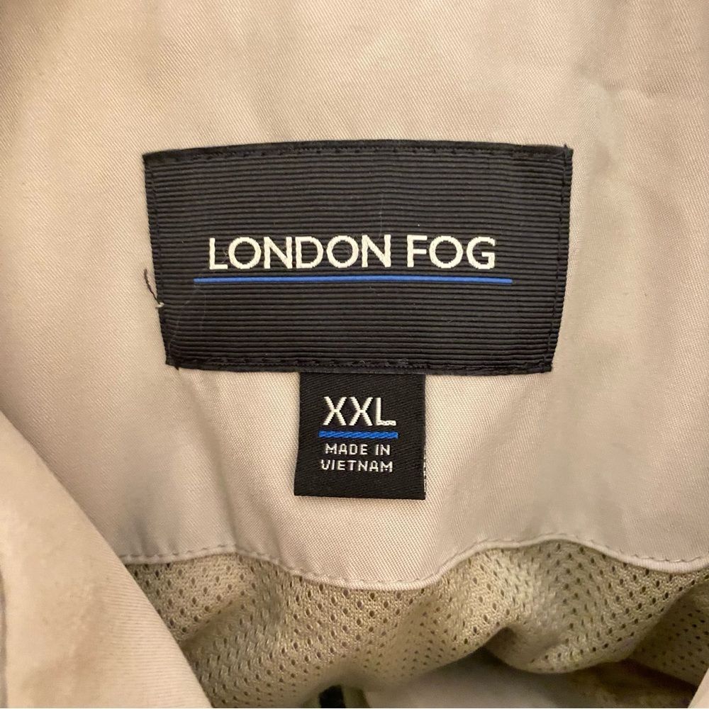 London Fog Mens Windbreaker Classic Beige Size XXL Weather Resistant w Pockets - Picture 3 of 5